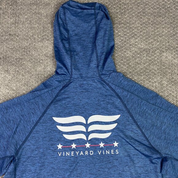 Vineyard Vines Performance Hoodie Men's Large Blue Stretch - Picture 5 of 10